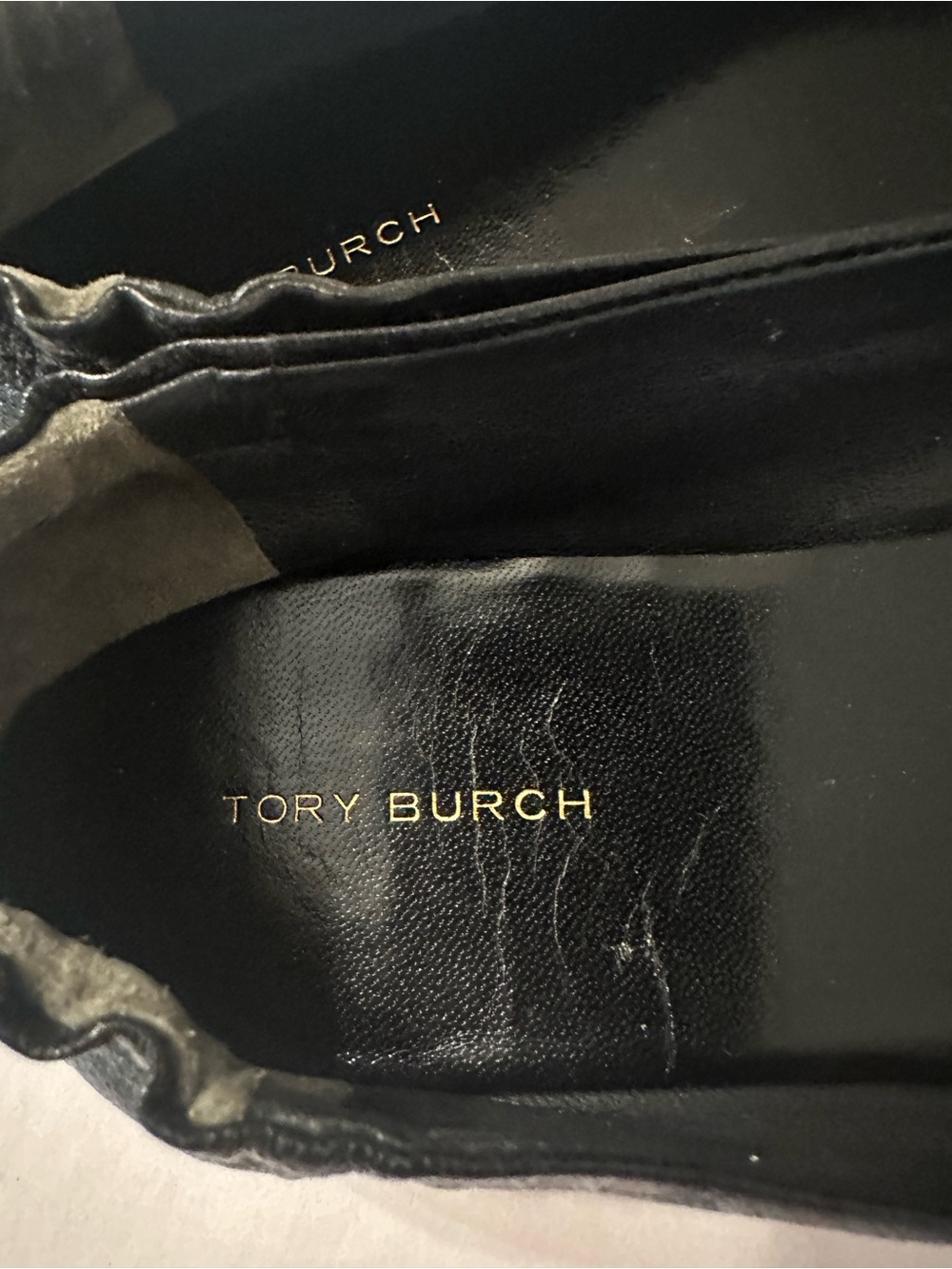 Tory Burch Claire Black Leather Women’s Ballet Flats with Gold Accent - Size 8 - Picture 11 of 11